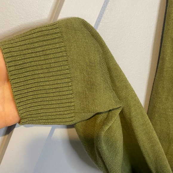 Nordstrom cotton v-neck long sleeve sweater green - Picture 5 of 7